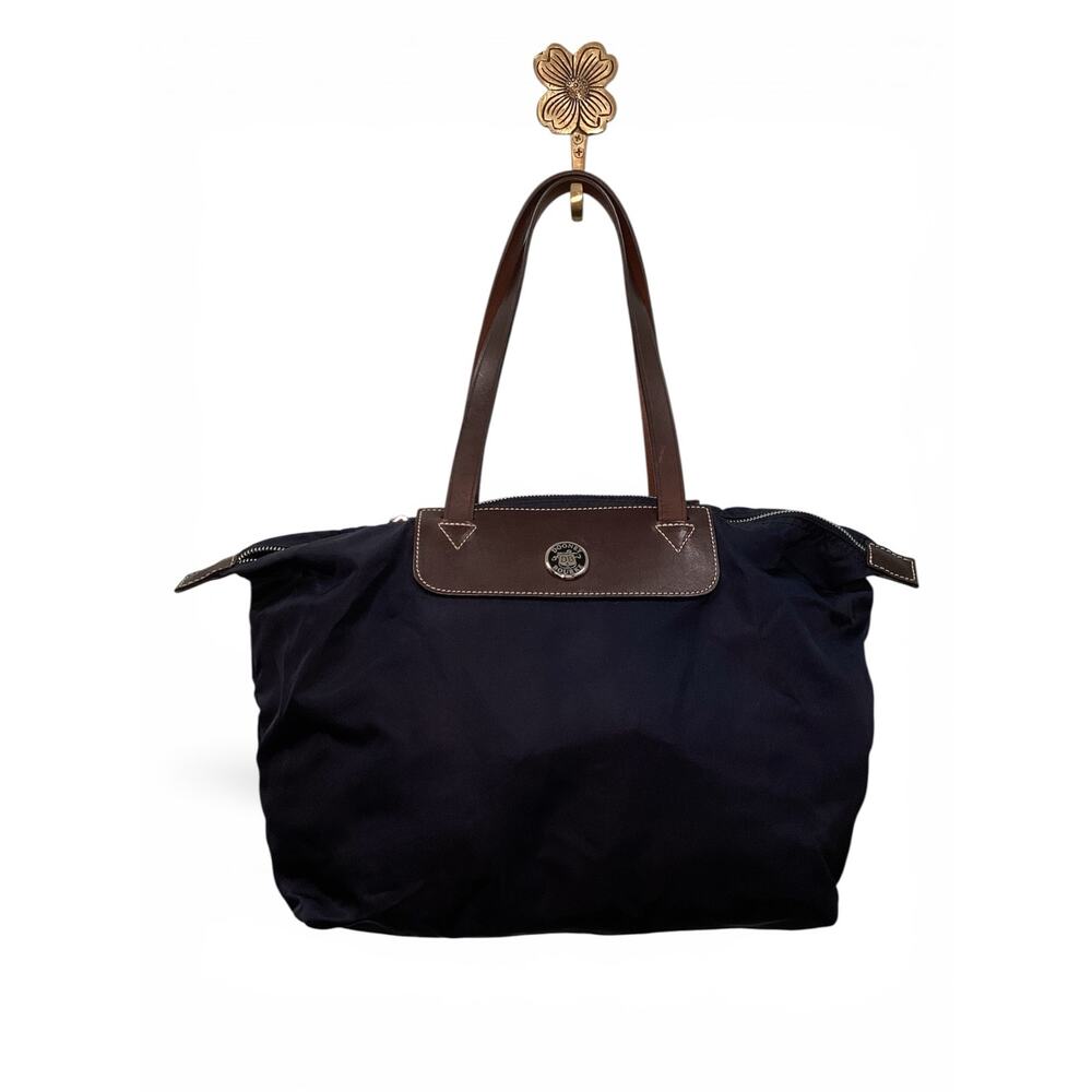Dooney & Bourke Nylon Shopper Tote with Leather Trim in Navy